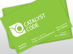 Catalyst Code visitkort design
